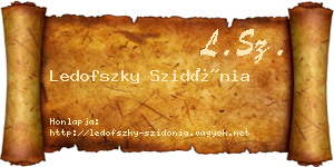 Ledofszky Szidónia névjegykártya